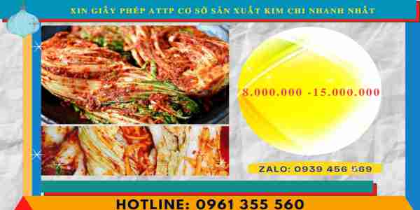 Chi phí xin giấy phép an toàn thực phẩm cơ sở kim chi
