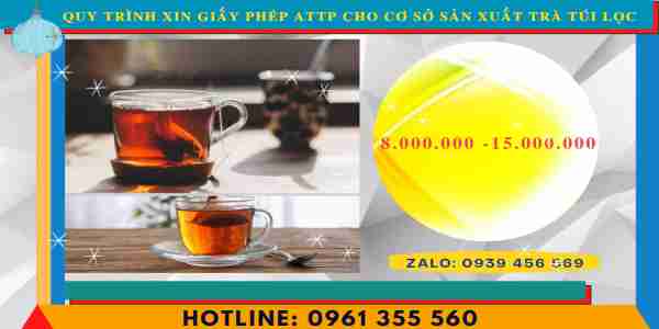 Xin cấp giấy phép an toàn thực phẩm cơ sở trà túi lọc