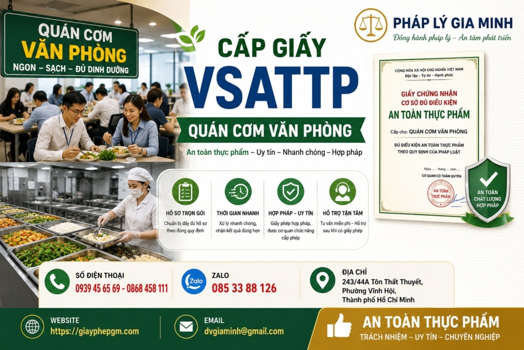 Cấp giấy VSATTP quán cơm văn phòng