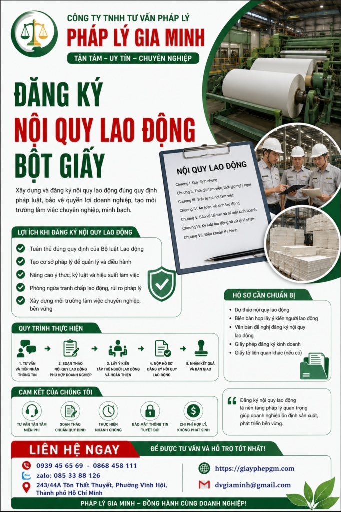 Đăng ký nội quy lao động bột giấy