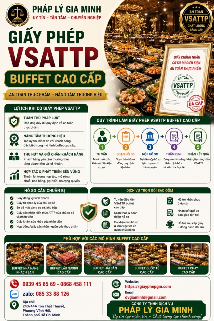 Giấy phép VSATTP buffet cao cấp