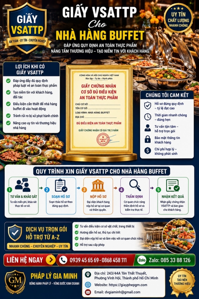 Giấy VSATTP cho nhà hàng buffet