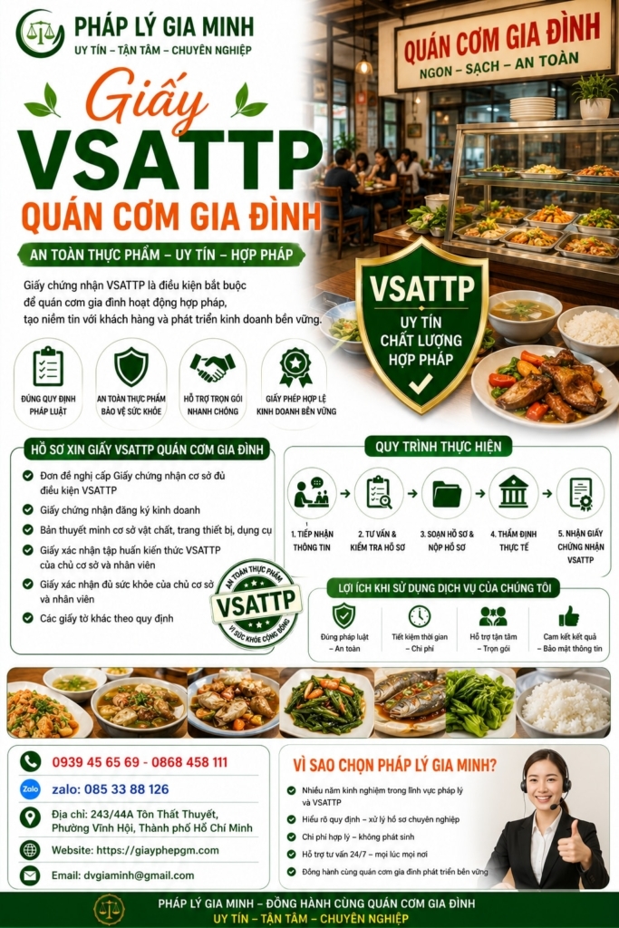 Giấy VSATTP quán cơm gia đình