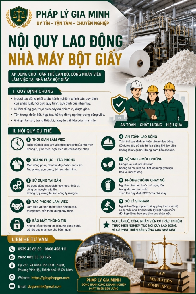 Nội quy lao động nhà máy bột giấy