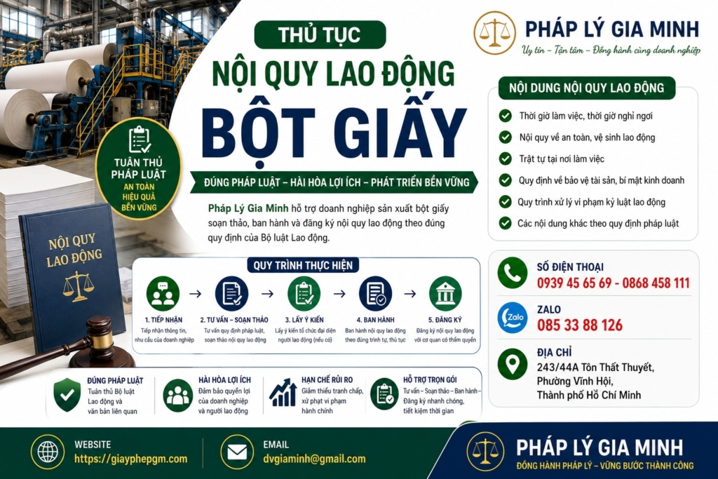Thủ tục nội quy lao động bột giấy