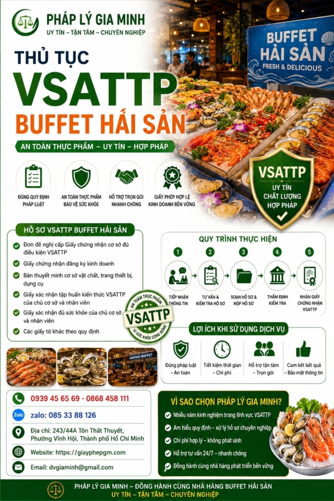 Thủ tục VSATTP buffet hải sản