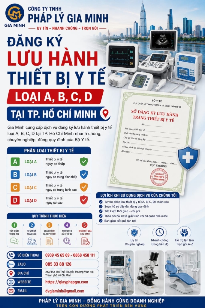 Đăng ký lưu hành thiết bị y tế loại A, B, C, D tại TPHCM