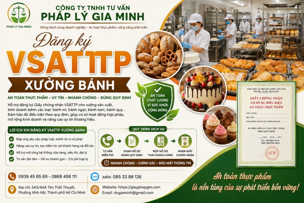 Đăng ký VSATTP xưởng bánh