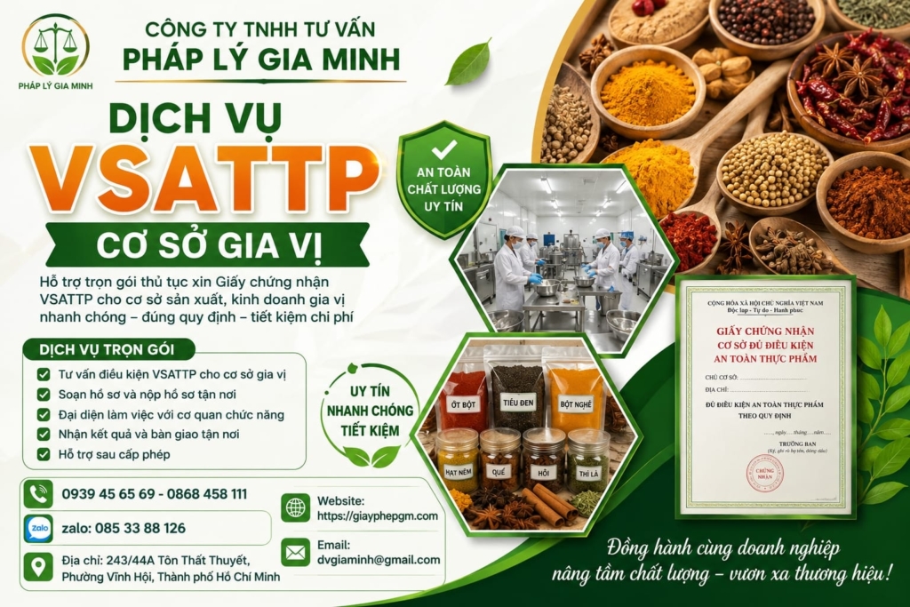 Dịch vụ VSATTP cơ sở gia vị