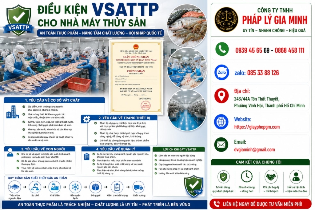 Điều kiện VSATTP cho nhà máy thủy sản