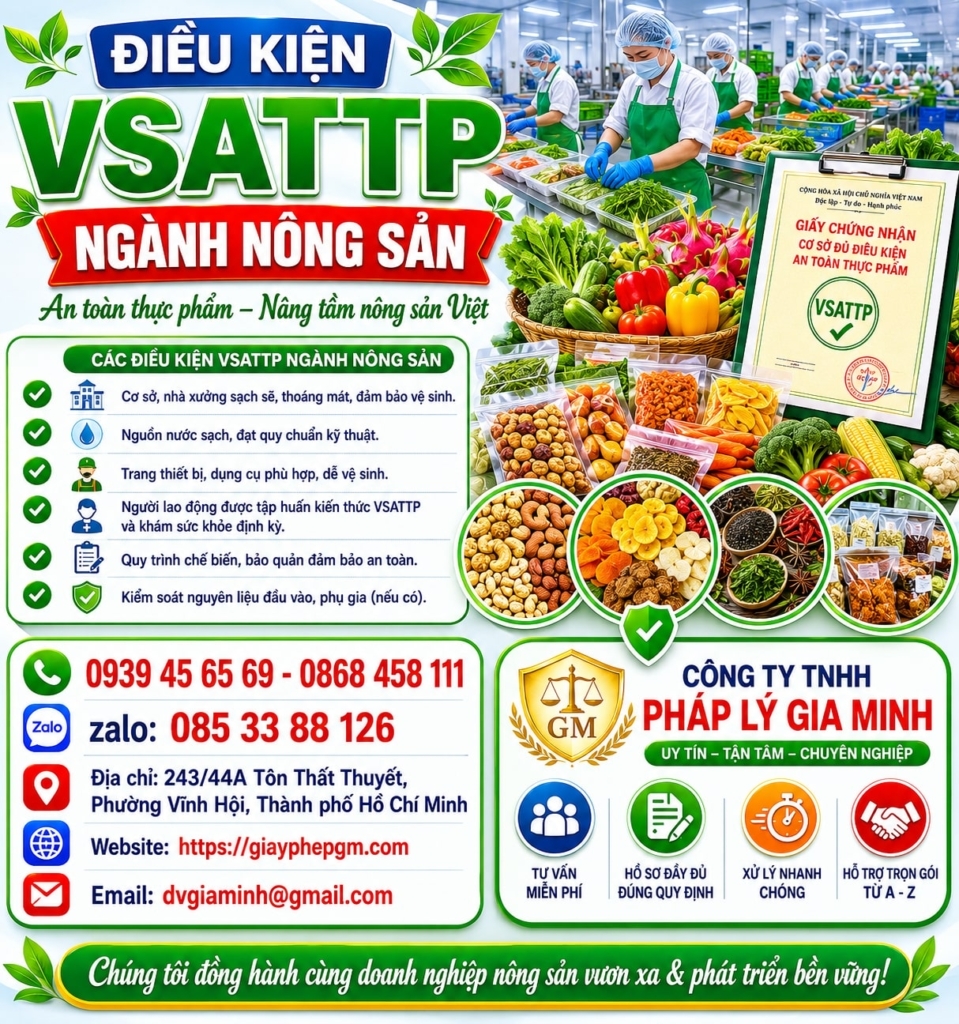 Điều kiện VSATTP ngành nông sản