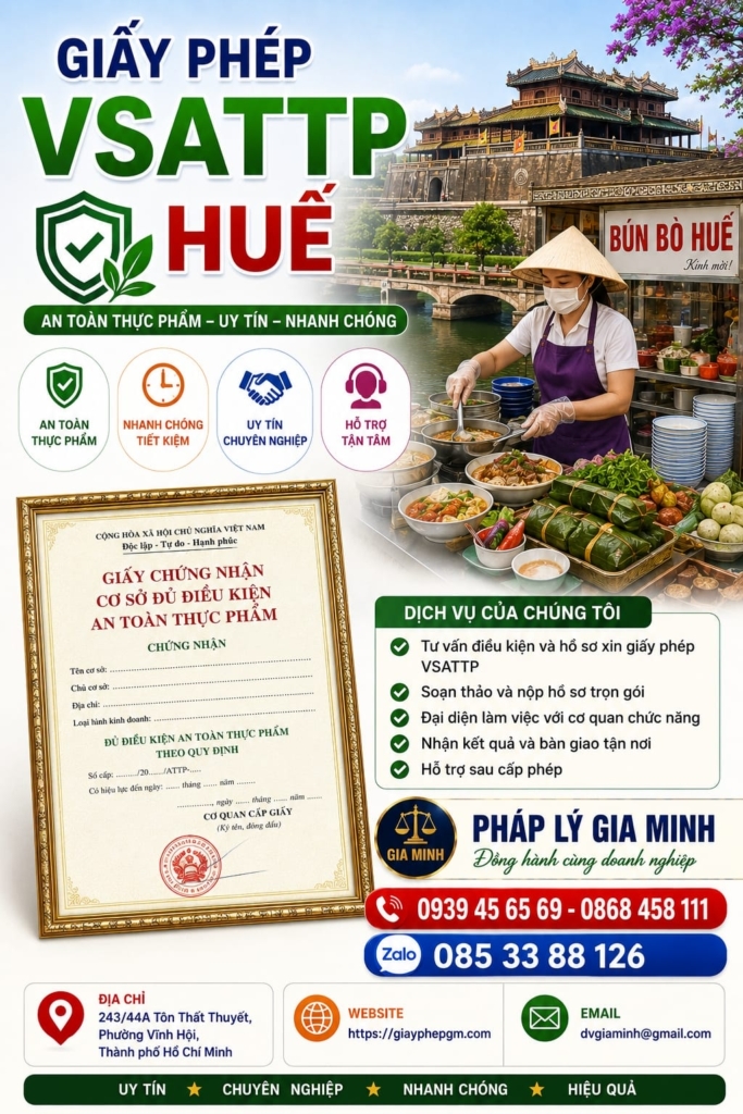Giấy phép VSATTP Huế