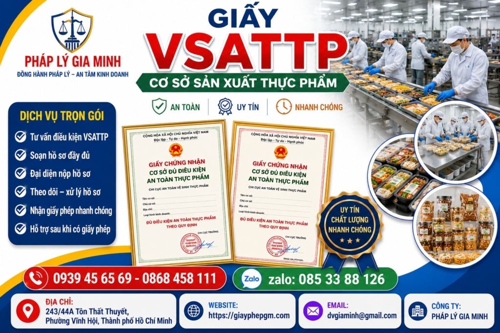 Giấy VSATTP cơ sở sản xuất thực phẩm
