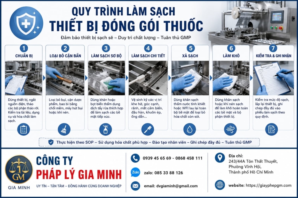 Quy trình làm sạch thiết bị đóng gói thuốc
