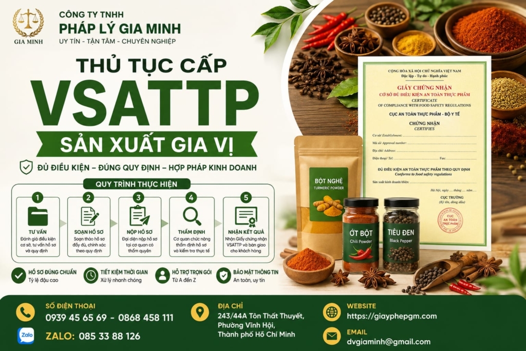 Thủ tục cấp VSATTP sản xuất gia vị