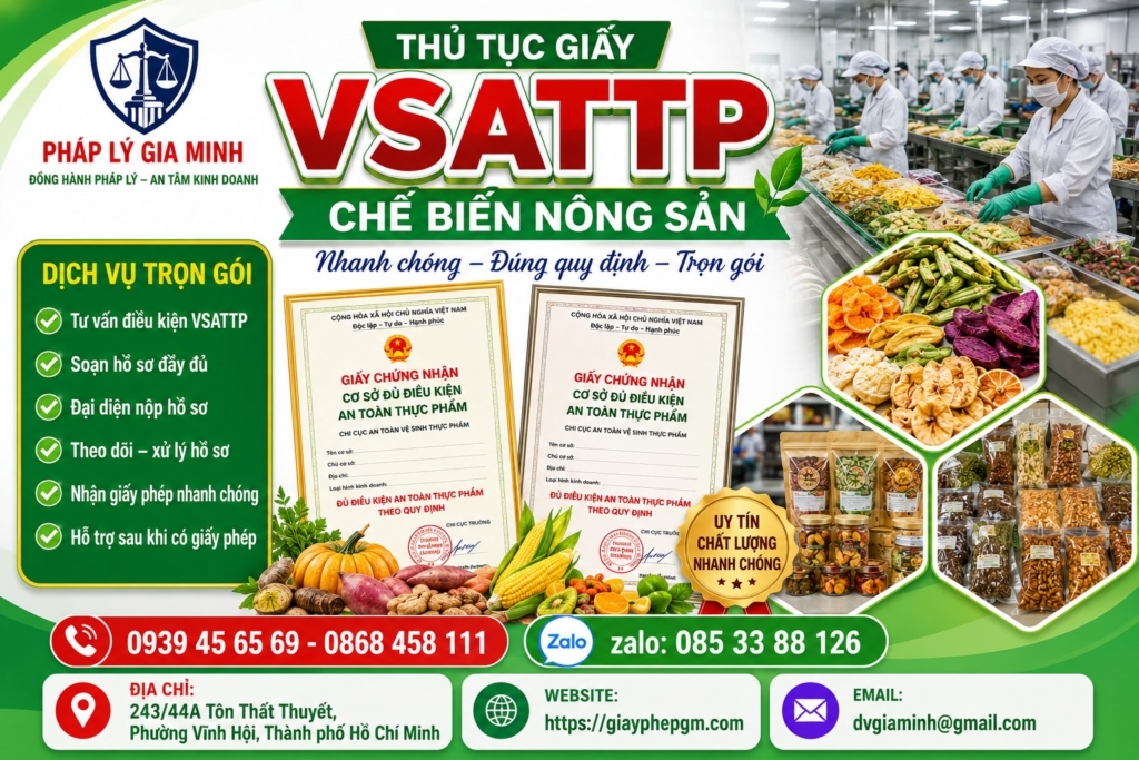 Thủ tục giấy VSATTP chế biến nông sản
