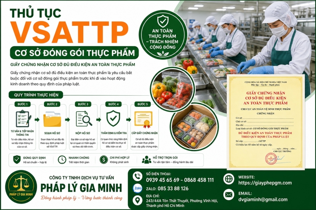 Thủ tục VSATTP cơ sở đóng gói thực phẩm