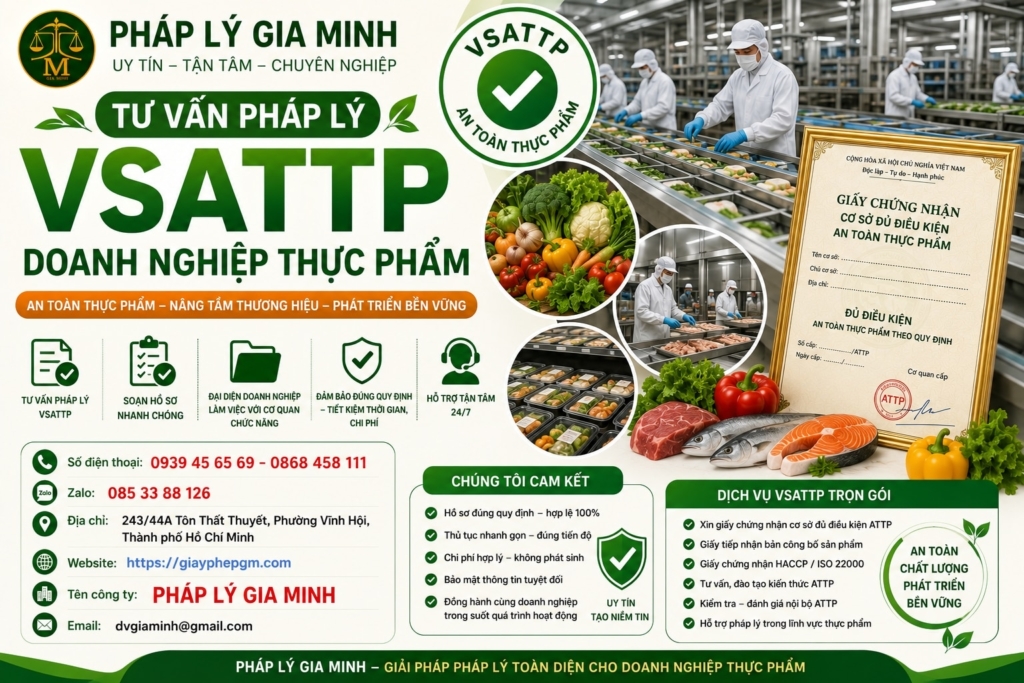 Tư vấn pháp lý VSATTP doanh nghiệp thực phẩm