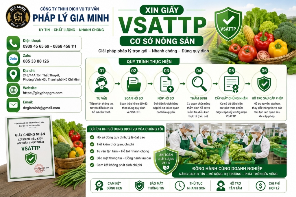 Xin giấy VSATTP cơ sở nông sản