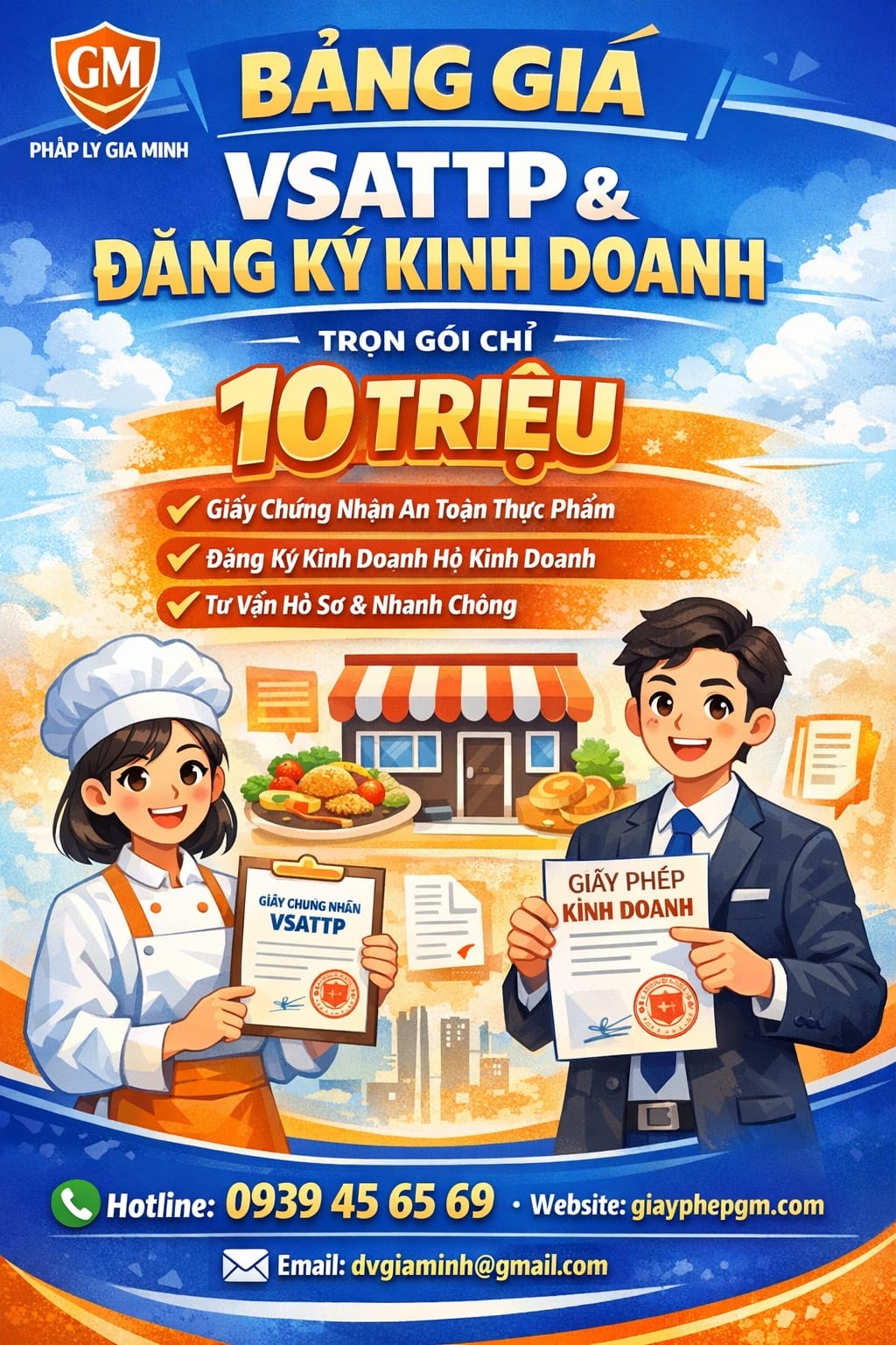 Chi phí giấy VSATTP rau củ quả