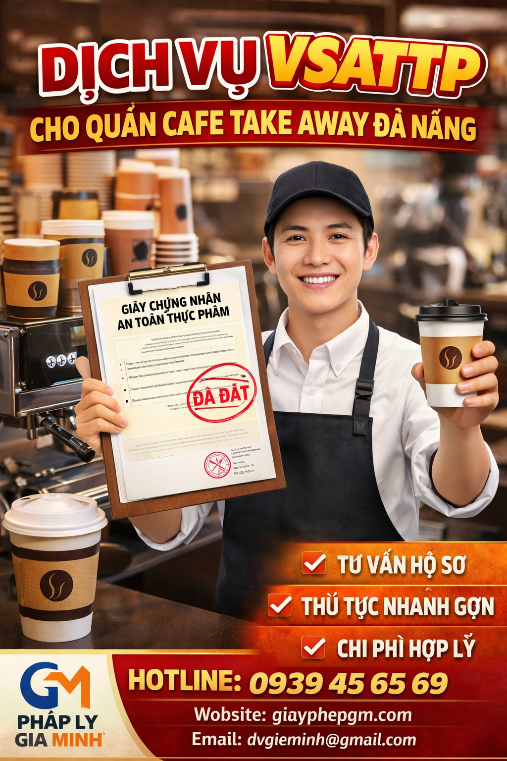 Hồ sơ VSATTP quán cà phê sân vườn Đà Nẵng