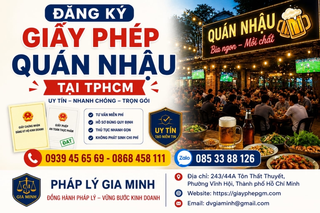 Đăng ký giấy phép quán nhậu tại TPHCM
