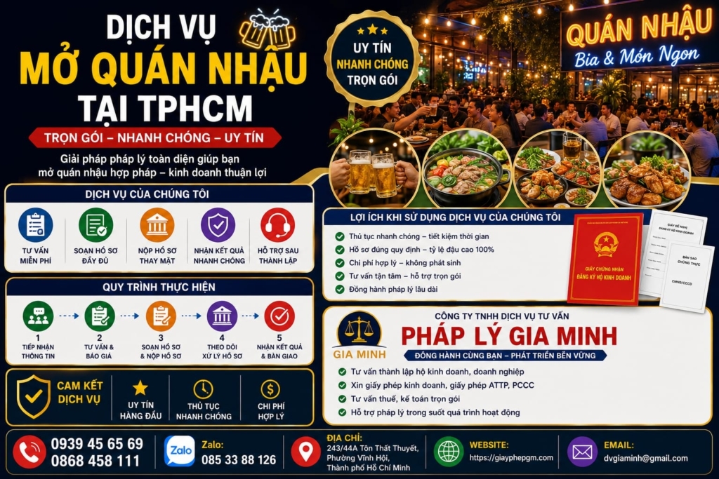 Dịch vụ mở quán nhậu tại TPHCM