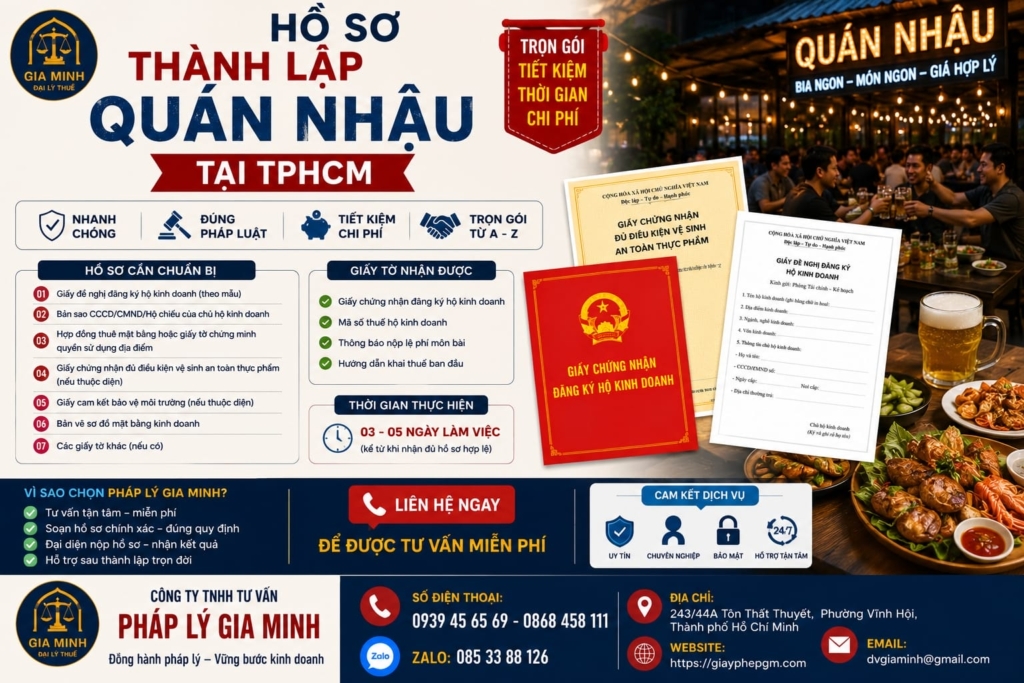Hồ sơ thành lập quán nhậu tại TPHCM