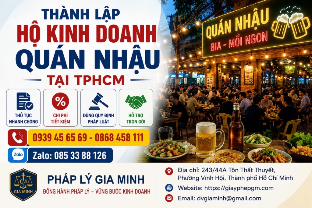 Thành lập hộ kinh doanh quán nhậu tại TPHCM