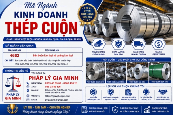 Mã ngành kinh doanh thép cuộn – Mã ngành 46722 mới nhất