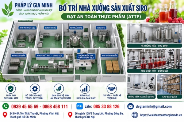 Bố trí nhà xưởng sản xuất siro đạt ATTP