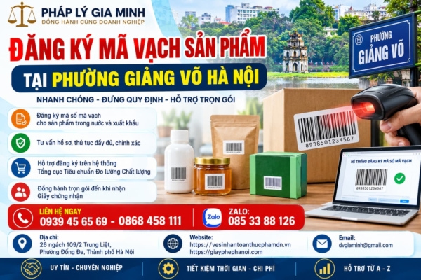Đăng ký mã vạch sản phẩm tại phường Giảng Võ Hà Nội