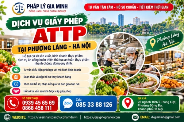 Dịch vụ giấy phép ATTP tại phường Láng Hà Nội