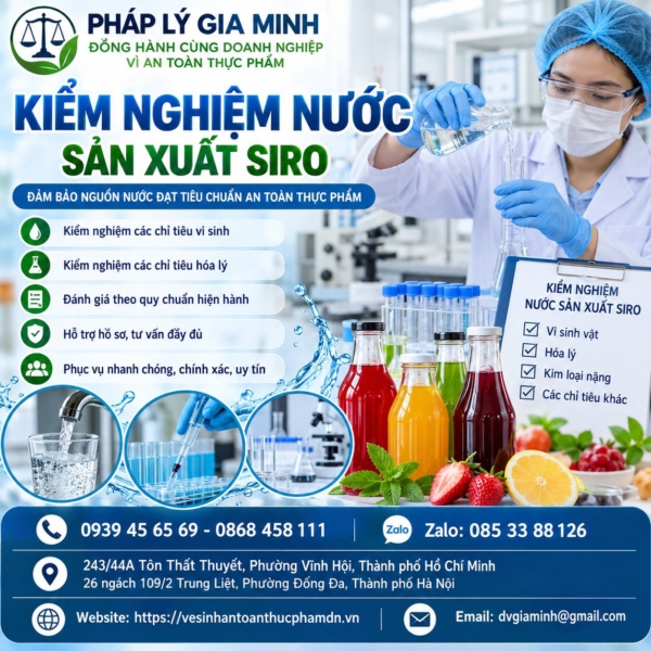 Kiểm nghiệm nước sản xuất siro