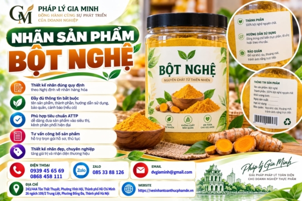 Nhãn sản phẩm bột nghệ