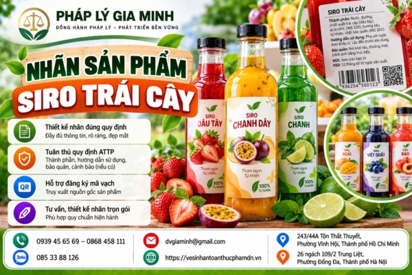 Nhãn sản phẩm siro trái cây