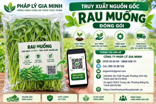 Truy xuất nguồn gốc rau muống đóng gói