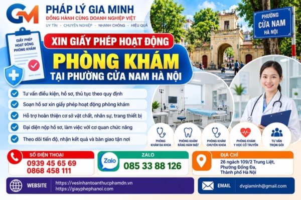 Xin giấy phép hoạt động phòng khám tại phường Cửa Nam Hà Nội
